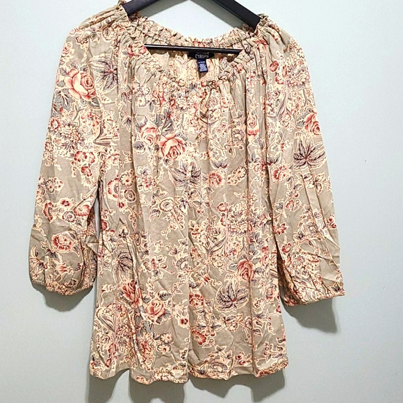 🎇Chaps banded neckline Blouse XL